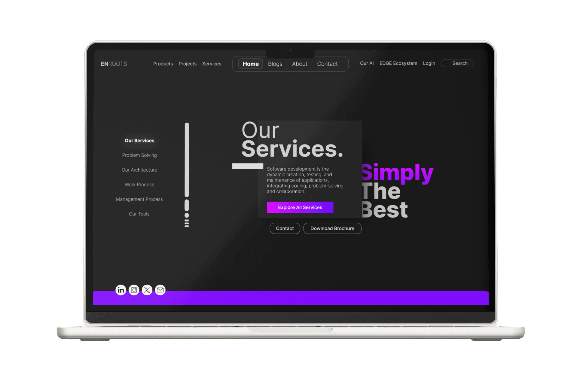 Website Development Preview - Laptop showing modern web design